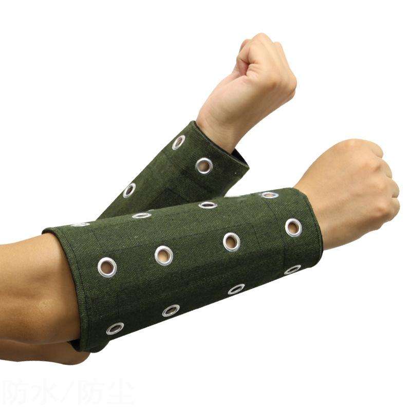 Cut-resistant Glass Arm Guard Sleeve Labor Protection, Size: One Size(Dark Green)