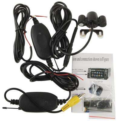 2.4G Wireless DVD Night Vision Car Rear View Backup Camera with 2 LED, Wide viewing angle: 120(WX...