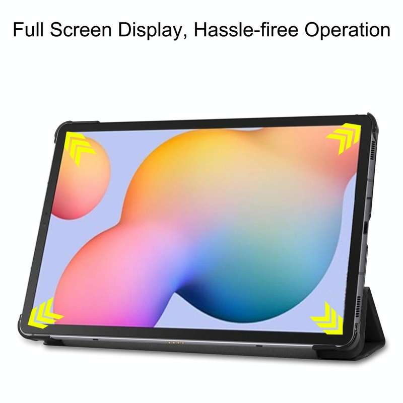For Galaxy Tab S6 Lite 10.4 inch Custer Pattern Pure Color Horizontal Flip Leather Case with Thre...