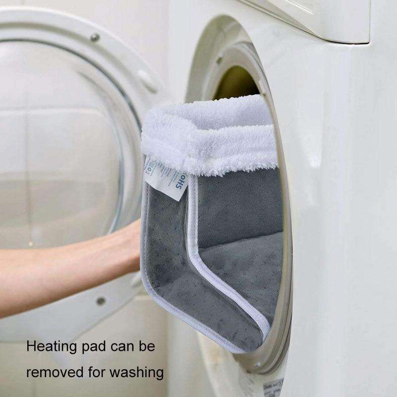 Plug-in High-top Electric Foot Warmer Heated Foot Warmer Boots UK Plug 240V(Dark Gray)