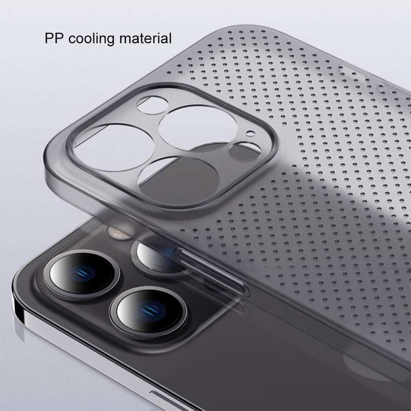 For iPhone 14 Pro Honeycomb Hollow Heat Dissipation Phone Case(Grey)