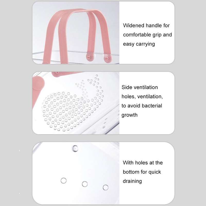 Portable Bath Basket Draining Storage Basket(White)
