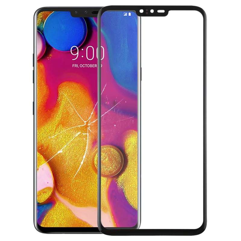 Front Screen Outer Glass Lens for LG V40 ThinQ (Black)