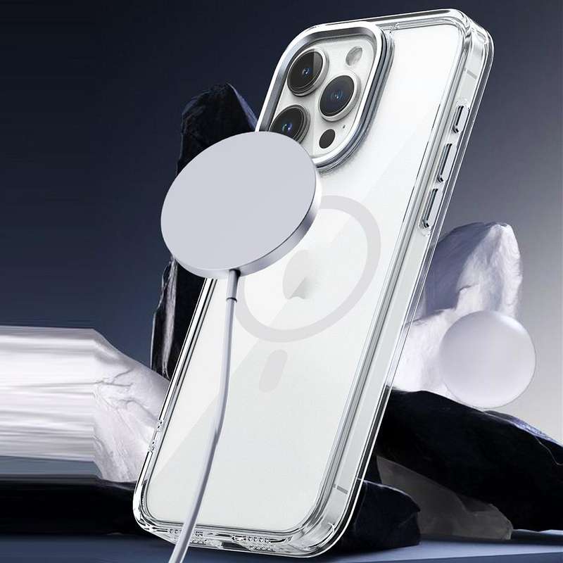 For iPhone XS / X MagSafe Magnetic Clear Phone Case(Sierra Blue)