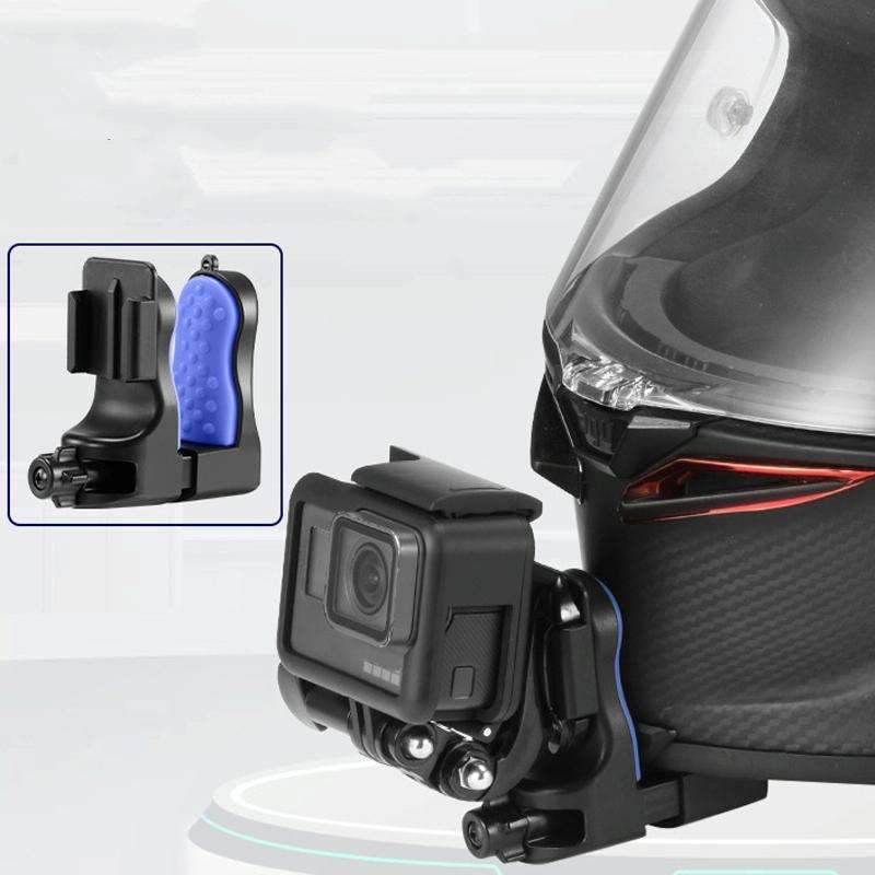 Motorcycle Helmet Chin Clamp Mount for GoPro Hero Series DJI Osmo Action, SJCAM Cameras, Spec: Set 2