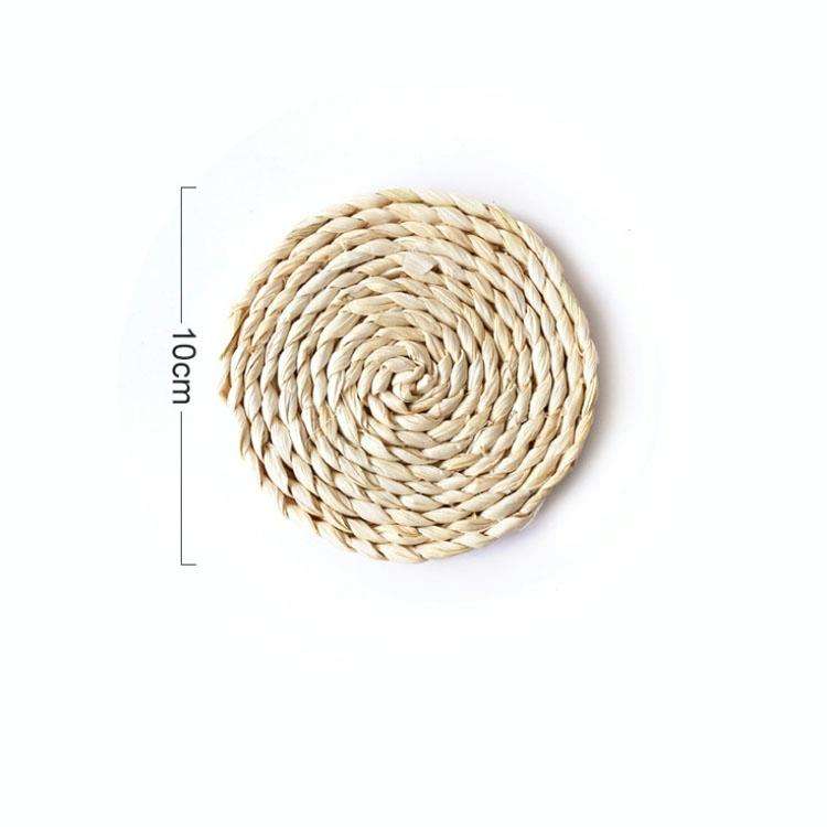 2 PCS Non-slip Natural Corn Woven Thickening Insulated Tea Mat Table Heat-resistant Casserole Mat...