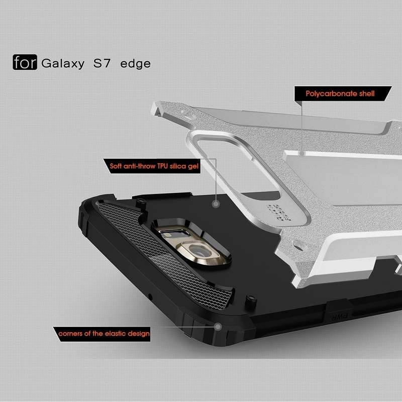 For Galaxy S7 Edge / G935 Tough Armor TPU + PC Combination Case (Silver)