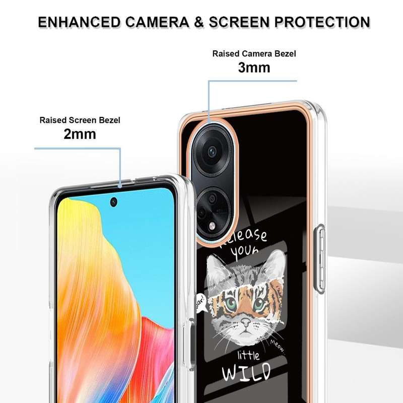 For OPPO A98 Electroplating Marble Dual-side IMD Phone Case(Natural Growth)
