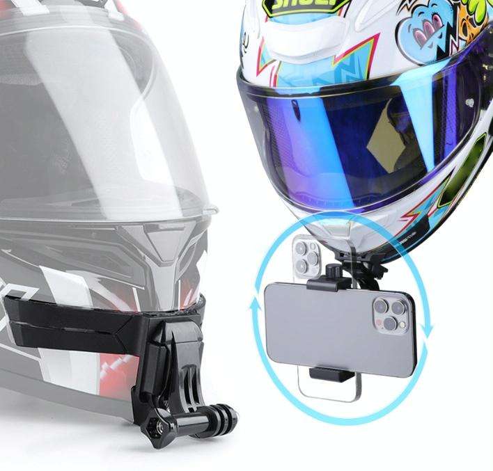 RUIGPRO Action Camera Phone Helmet Mount Kit with J-Hook Buckle & Rotation Phone Clamp & Adapter(...