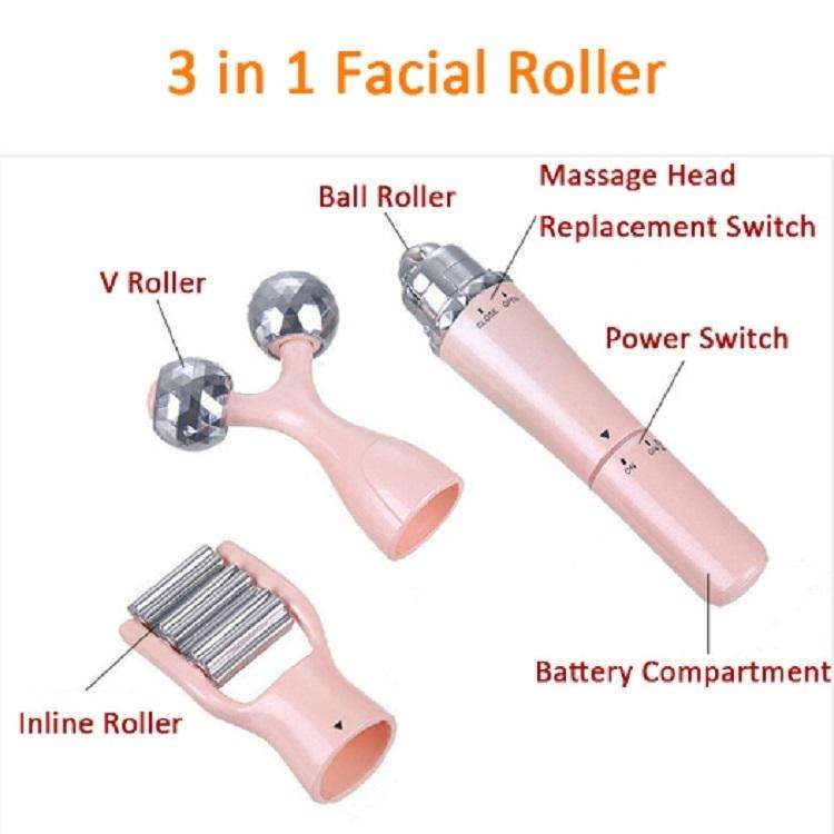 3 In 1 Portable Electric Eye Massager Double Chin Face Lift Body Neck Massage Roller 3D Facial Ma...