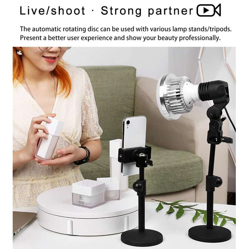 30cm Electric Rotating Turntable Display Stand Video Shooting Props Turntable for Photography, Lo...