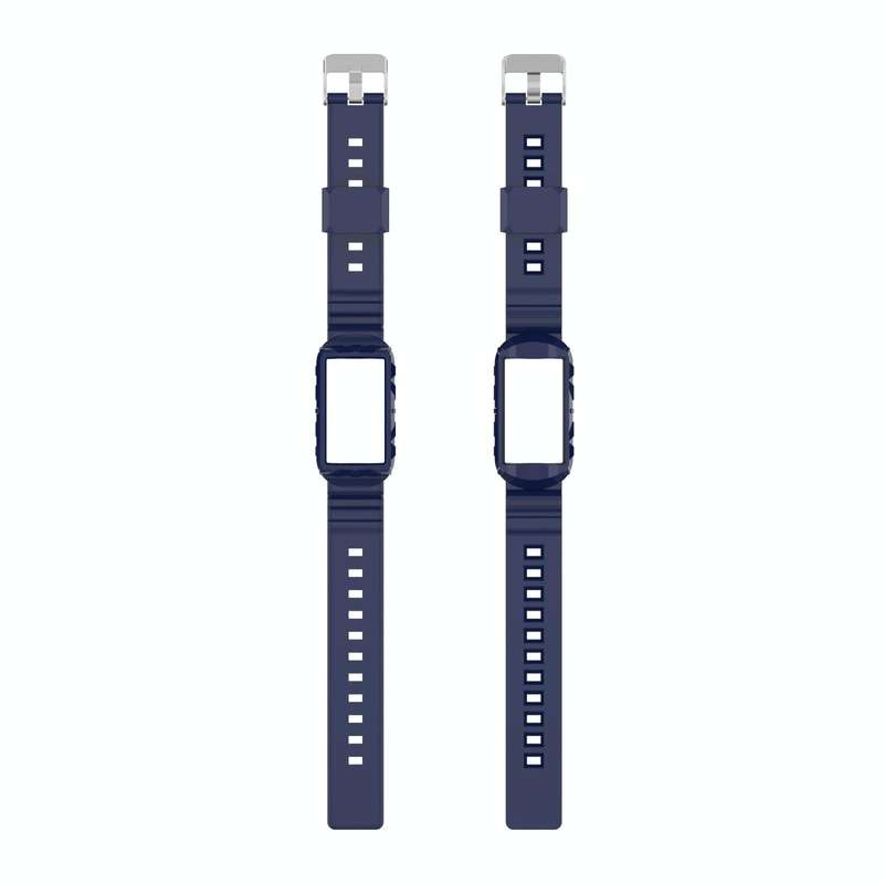 For Fitbit Charge 5 Silicone One Body Armor Watch Band(Navy Blue)