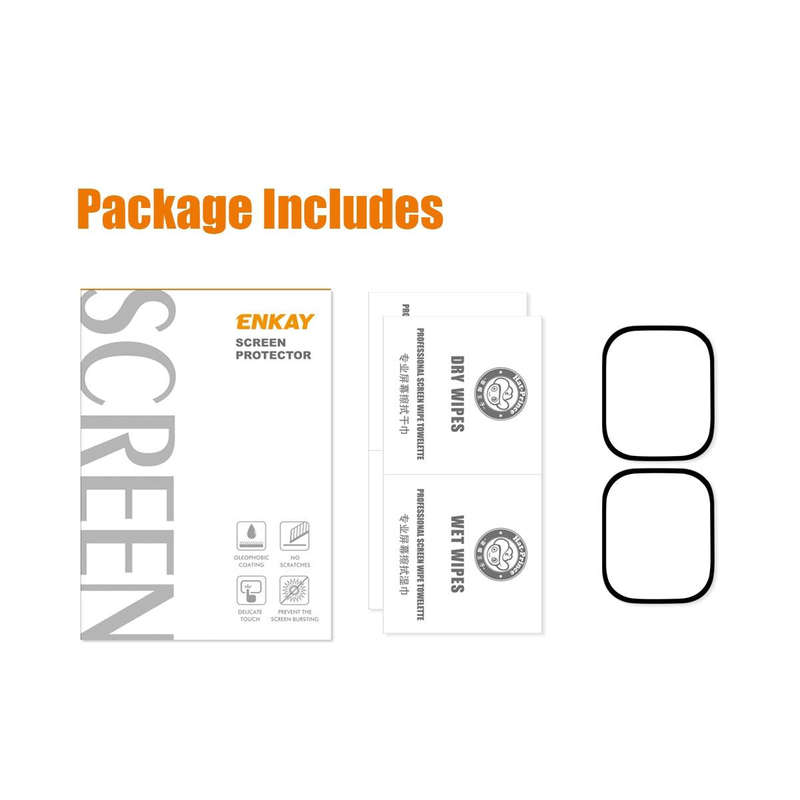 For Apple Watch Ultra 49mm 2pcs ENKAY 9H Full Cover Tempered Glass Watch Film