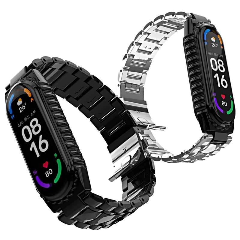 For Xiaomi Mi Band 6 / 5 Stainless Steel Watch Band(Silver)