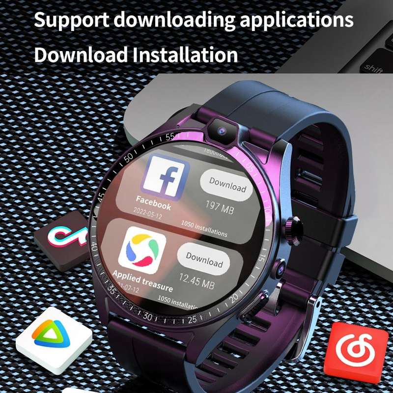 L01 1.43 inch IP67 Waterproof 4G Android 9.0 Smart Watch Support Face Recognition / GPS, Specific...