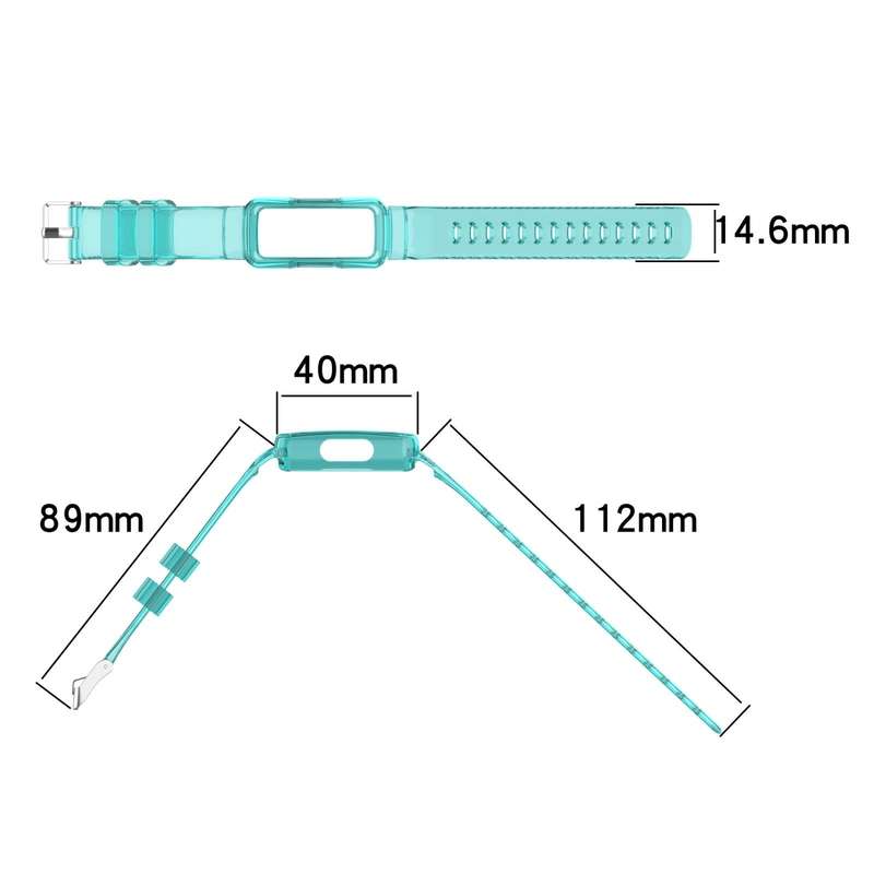 For Fitbit Ace 3 Transparent Silicone Integrated Watch Band(Transparent Black)