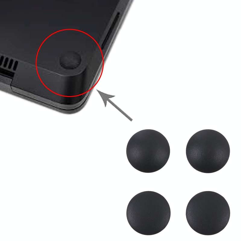 For Microsoft Surface Laptop 3 / Laptop 4 4 in 1 Bottom Case Rubber Mats (Black)