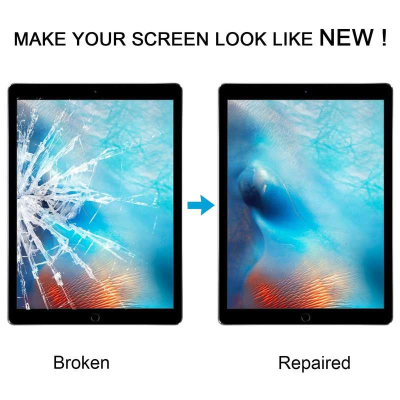 For iPad Pro 12.9 2015 Front Screen Outer Glass Lens with OCA Optically Clear Adhesive(Black)