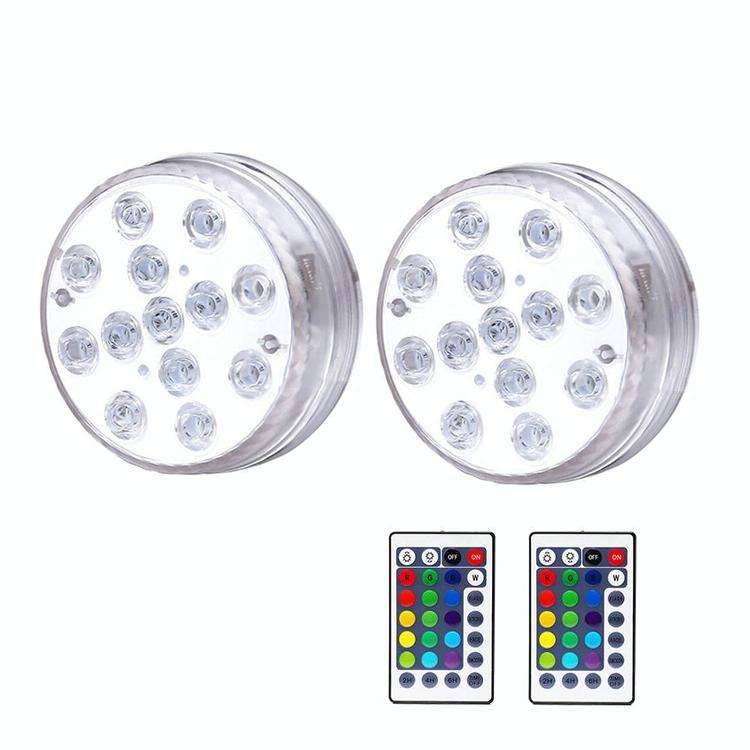 LED Remote Control Diving Light Pool Waterproof Underwater Lamp, Spec: 8.5cm 13 LEDs+IR 28-key Re...