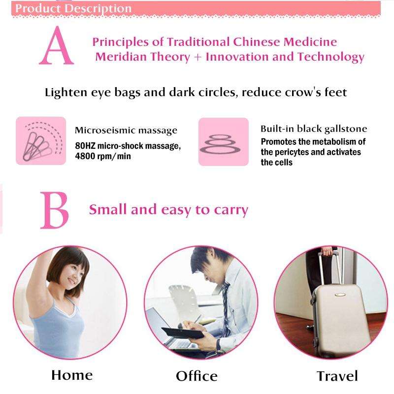 2 PCS Mini Electric Portable Eye Massager Eye Care Beauty Instrument(White)