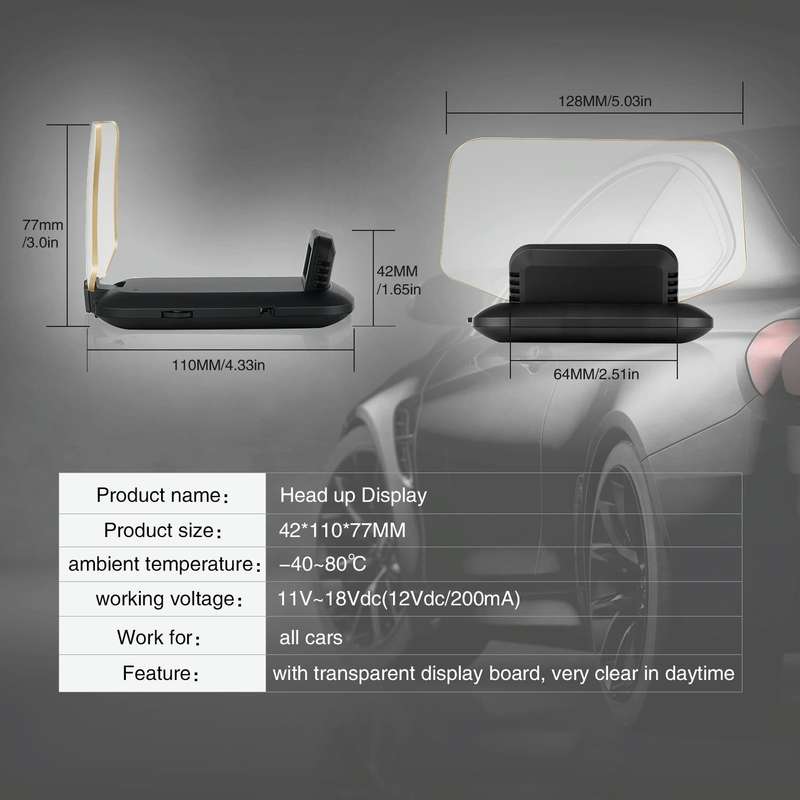 C1 OBD2 + GPS Mode Car HUD Head-up Display Compass / Speed / Water Temperature / Voltage Display ...