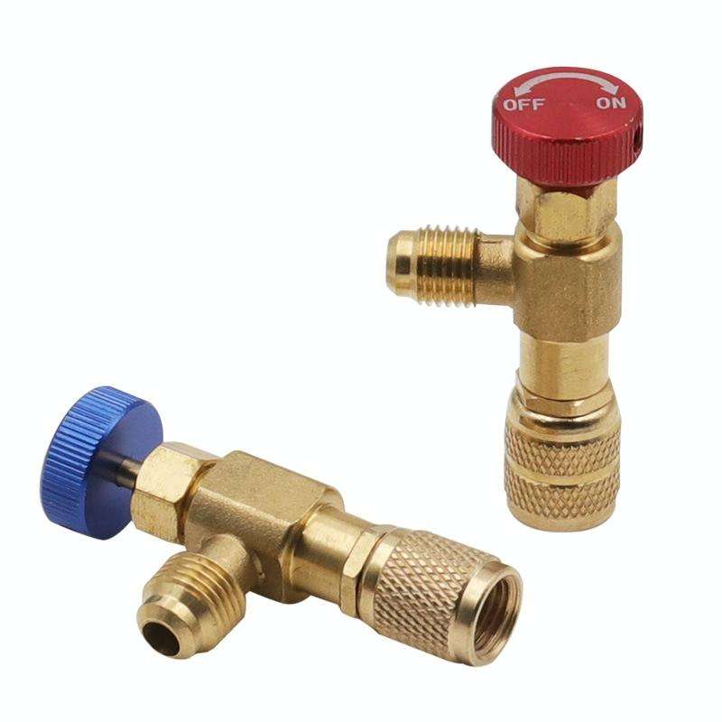 Air Conditioner Fluoridation Safety Valve Refrigerant Filling Connector(Side R410 Bottom R22)