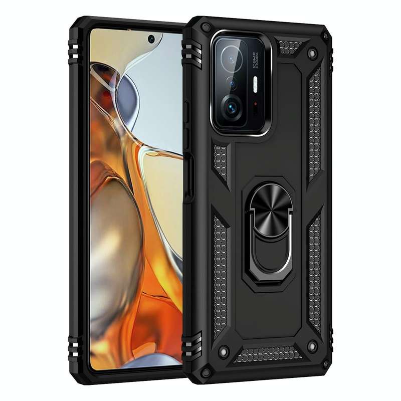For Xiaomi 11T Pro Shockproof TPU + PC Phone Case(Black)