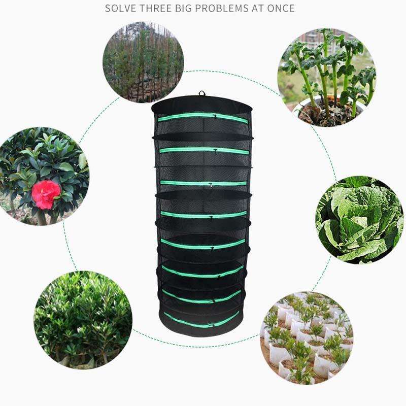 Hanging Herbal Drying Net Foldable Drying Rack Closed Zipper Plant Drying Net, Specification: 60c...