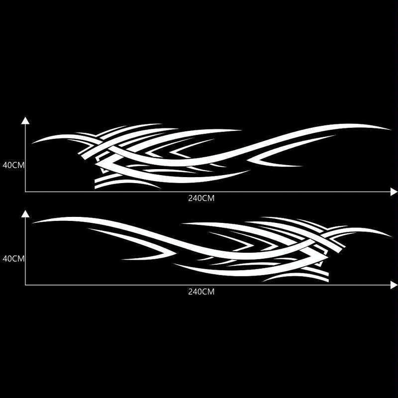 2 PCS/Set D-503 Totem Pattern Car Modified Decorative Sticker(White)