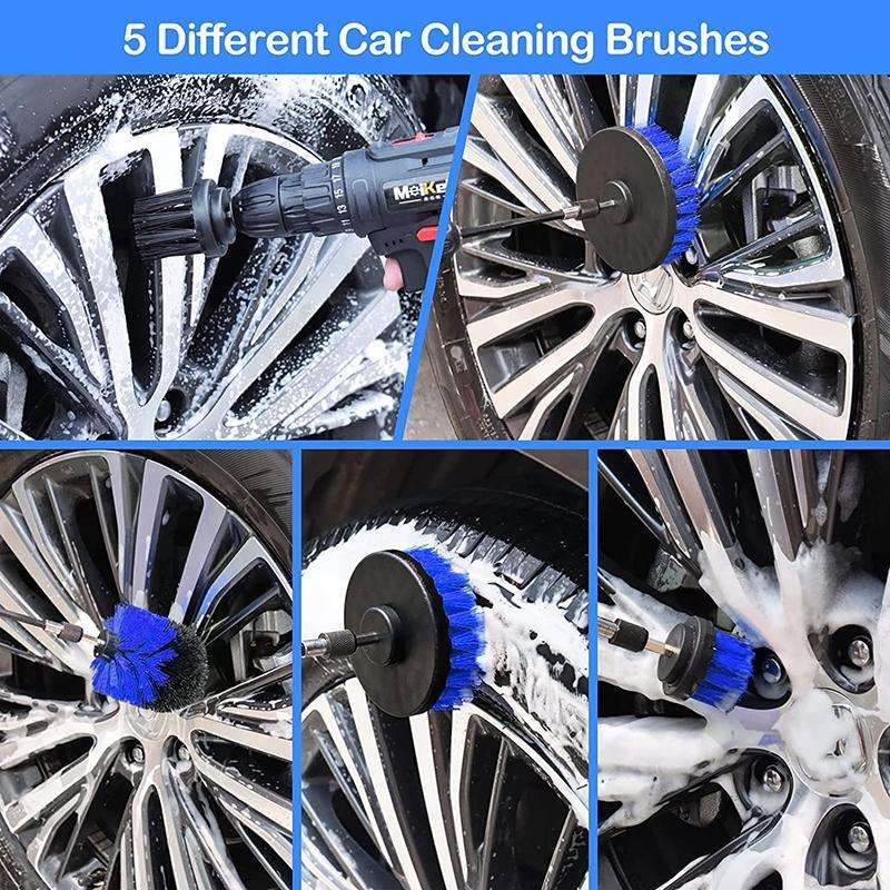 27pcs/set WRS-CS29 Car Wash Cleaning Brush Set Car Interior Crevice Cleaning Electric Drill Brush
