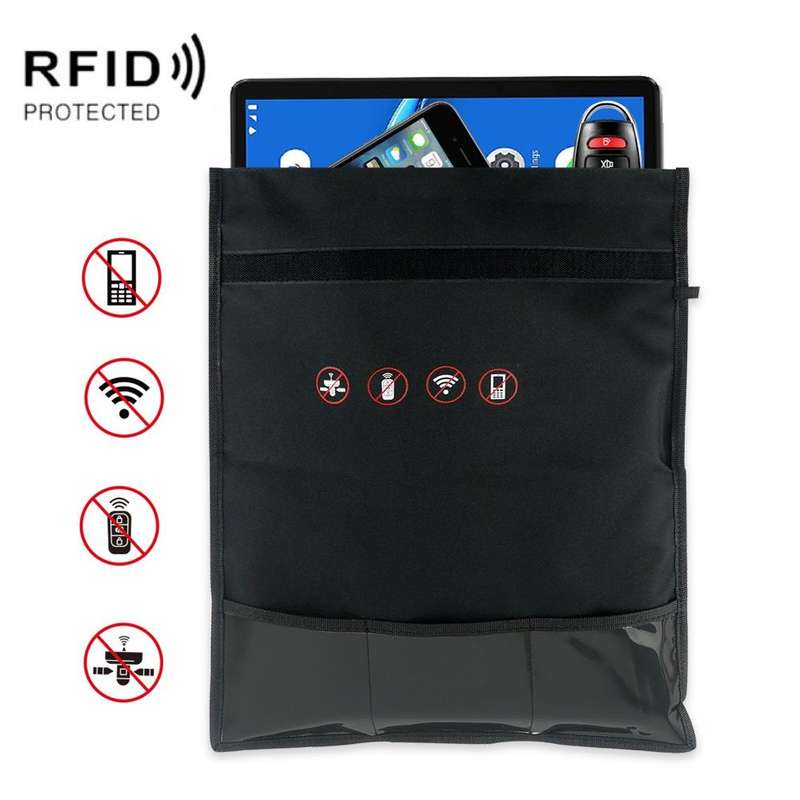 Car Key Signal Shielding Bag Tablet Mobile Phone Privacy Protective Cover Small(Black)