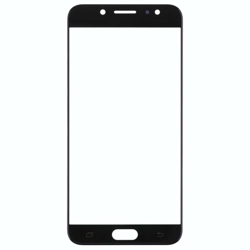 For Samsung Galaxy C8 / C7100, C7(2017) / J7+, C710F/DS 10pcs Front Screen Outer Glass Lens (Black)