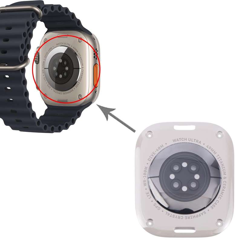 For Apple Watch Series Ultra 1/ 2 49mm Original Rear Housing Glass Cover(Silver)