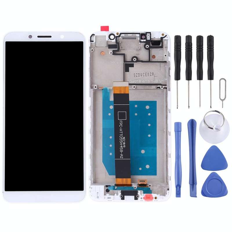 OEM LCD Screen for Huawei Y5 Prime (2018) Digitizer Full Assembly with Frame (White)