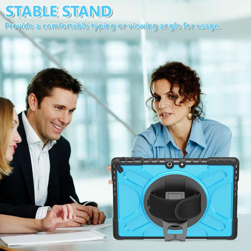 For MicroSoft Surface Pro 9 Rotatable Kickstand Grip Shockproof Tablet Case(Blue)