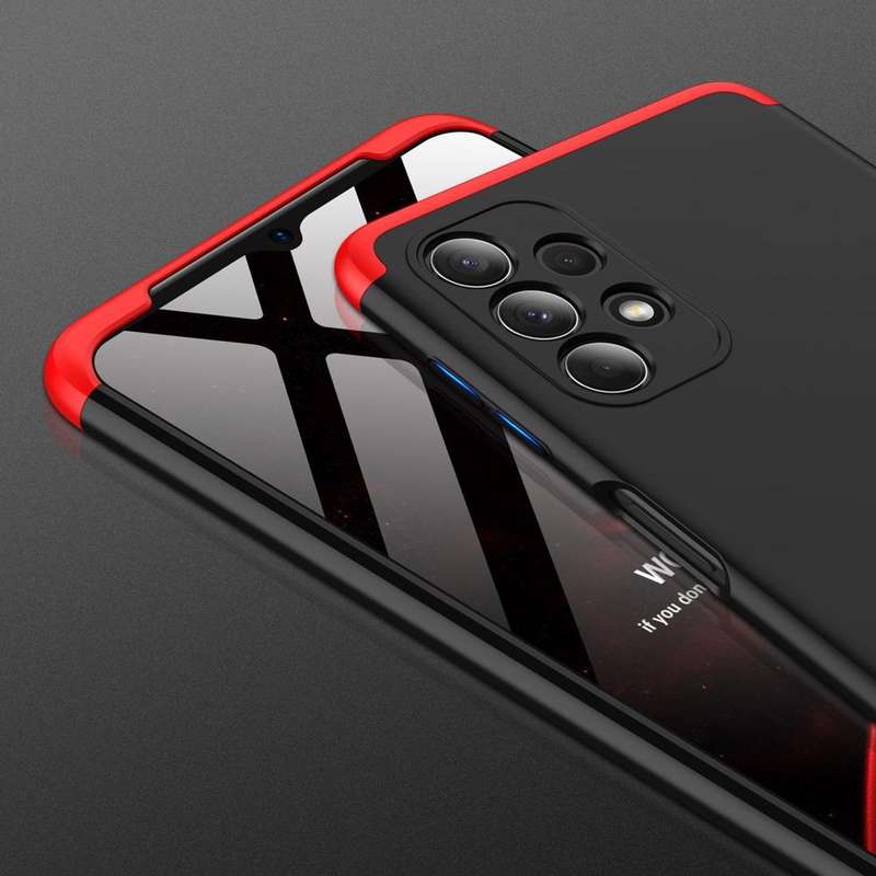For Samsung Galaxy A32 4G GKK Three Stage Splicing Full Coverage PC Case(Black Red)