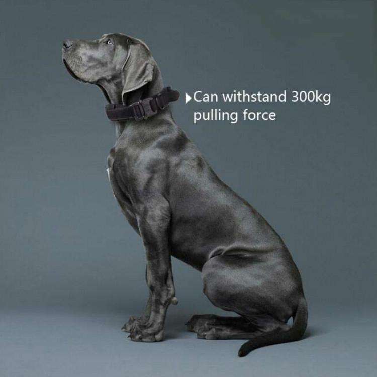 Nylon Thickened Large And Medium-Sized Dog Traction Collar Pet Collar, Size:XL(Black)
