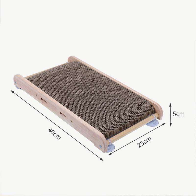 Solid Wood Vertical Cat Claw Board Corrugated Sofa Anti-Scratch Cat Toy(Primary Color)