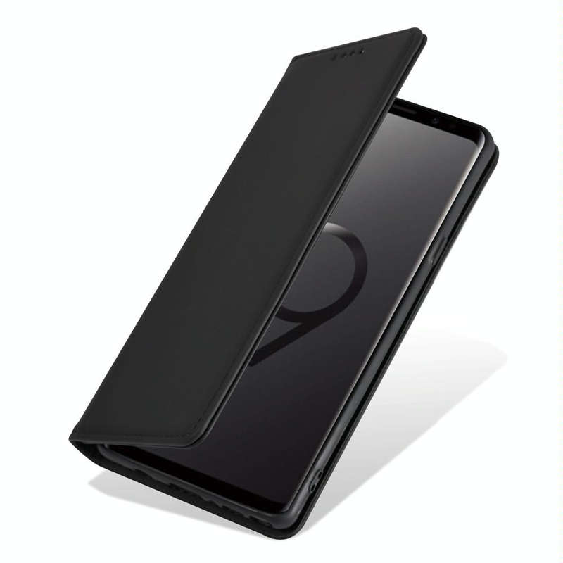 For Samsung Galaxy S9+ Strong Magnetism Liquid Feel Horizontal Flip Leather Case with Holder & Ca...