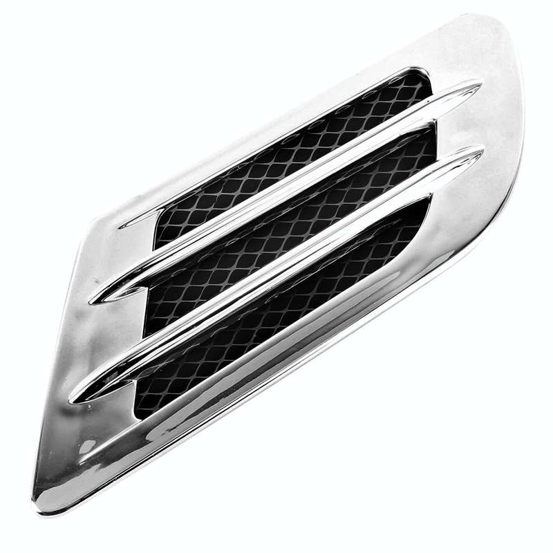 2 PCS Euro Style Plastic Decorative Air Flow Intake Turbo Bonnet Hood Side Vent Grille Cover With...