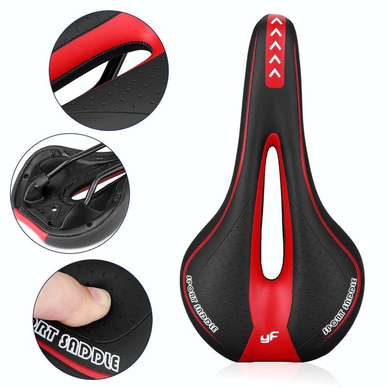 YAFEE YF-1018 Mountain Bike Saddle Bicycle Riding Saddle Bicycle Saddle(Black White)