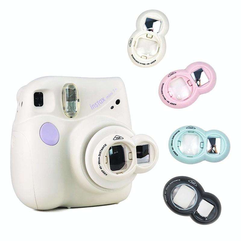 Mini Digital Camera Lens Selfie Mirror + Auxiliary Circle Set for FUJIFILM Instax Mini7+(Pink)