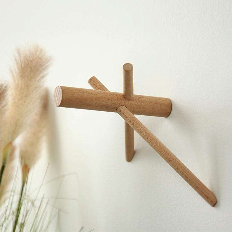 Solid Wood Hanger Wall Decoration Coat Hook Black Walnut Hook