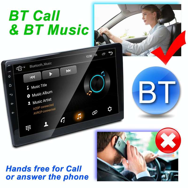 HD 9 inch Universal Car Android 8.1 Radio Receiver MP5 Player, Support FM & Bluetooth & TF Card &...