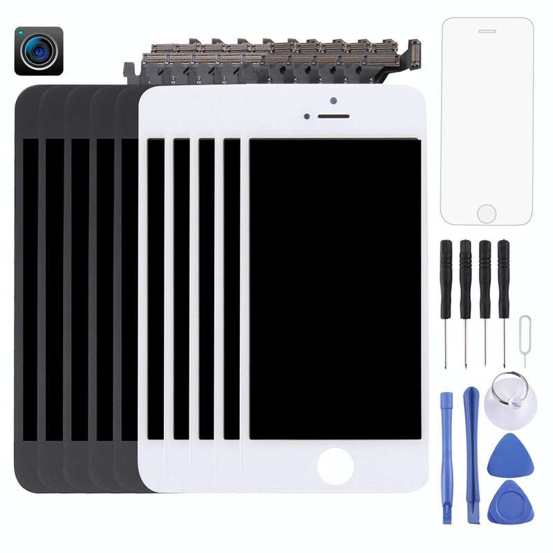 5 PCS Black + 5 PCS White TFT LCD Screen for iPhone 5 Digitizer Full Assembly with Front Camera