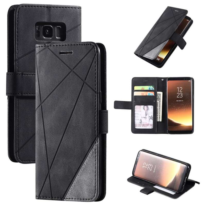 For Samsung Galaxy S8 Skin Feel Splicing Horizontal Flip Leather Case with Holder & Card Slots & ...