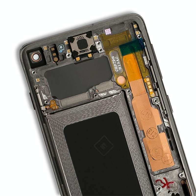 Original Super AMOLED LCD Screen for Galaxy S10 4G Digitizer Full Assembly with Frame (White)