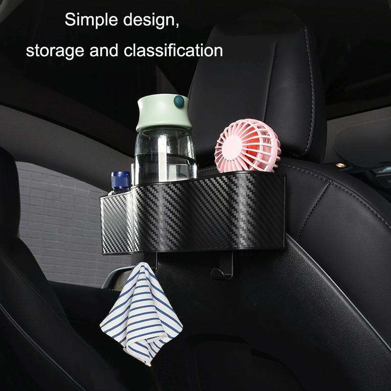Car Seat Back Storage Box Rear Hanging Cup Holder(Black)
