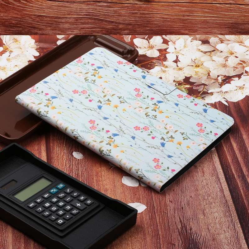 For Samsung Galaxy Tab A9 Flower Pattern Horizontal Flip PU Tablet Case with Sleep / Wake-up Func...