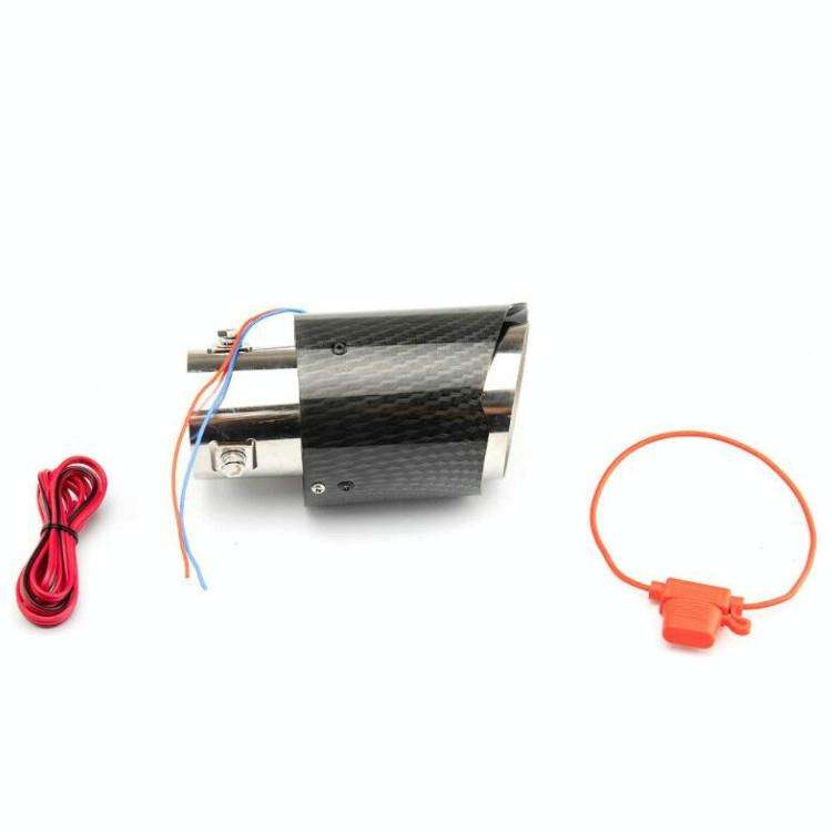 Car Modification Carbon Fiber Luminous Tail Throat LED Lights Modified Car Exhaust Pipe Spitfire ...